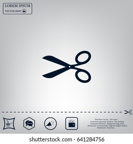 Scissors icon, vector illustration. Flat design style