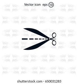 Scissors icon, vector illustration. Flat design style