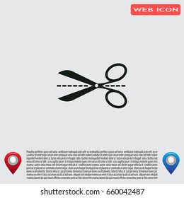 Scissors icon, vector illustration. Flat design style