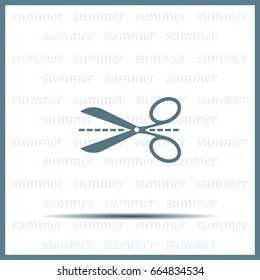 Scissors icon, vector illustration. Flat design style