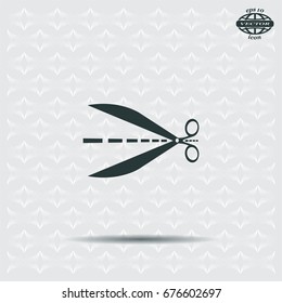 Scissors icon, vector illustration. Flat design style