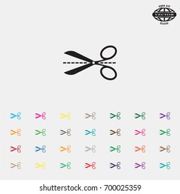 Scissors icon, vector illustration. Flat design style