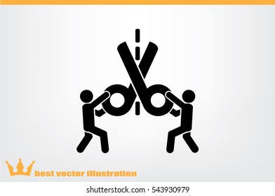 Scissors icon vector illustration. Isolated badge for website or app - stock infographics