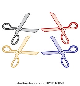 Scissors Icon Vector Illustration. Scissors Icon, Logo Isolated On White Background