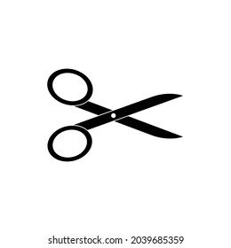 Scissors icon vector illustration. Scissors symbol.  Isolated white background. Vector isolated symbol illustration. Web flat icon.