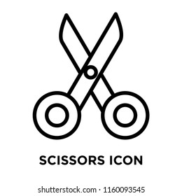 Scissors icon vector isolated on white background, Scissors transparent sign , line and outline elements in linear style