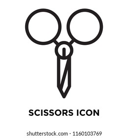 Scissors icon vector isolated on white background, Scissors transparent sign , line symbol or linear element design in outline style