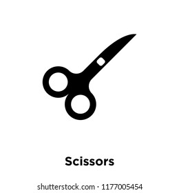 Scissors icon vector isolated on white background, logo concept of Scissors sign on transparent background, filled black symbol