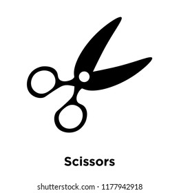 Scissors icon vector isolated on white background, logo concept of Scissors sign on transparent background, filled black symbol
