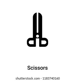 Scissors icon vector isolated on white background, logo concept of Scissors sign on transparent background, filled black symbol