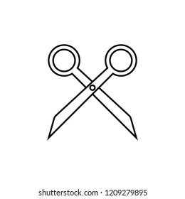 Scissors icon vector isolated on white background, Scissors transparent sign , sign and symbols in thin linear outline style