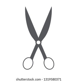 Scissors icon vector isolated on white background. Flat scissors icon for web site, app, label, logo and design template. Creative art concept, vector illustration