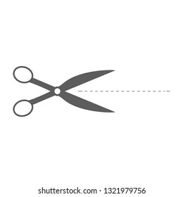 Scissors icon vector isolated on white background. Flat scissors icon for web site, app, label, logo and design template. Creative art concept, vector illustration