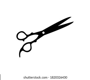 scissors icon vector isolated on white, hairstylist symbol.