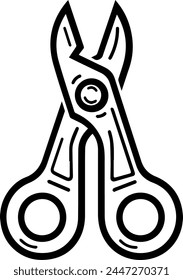 Scissors icon vector line illustration