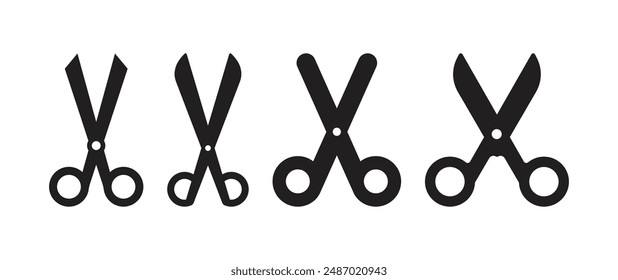 scissors icon vector logo isolated white background