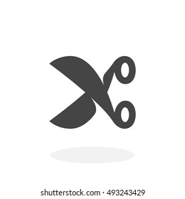 Scissors Icon. Vector logo on white background