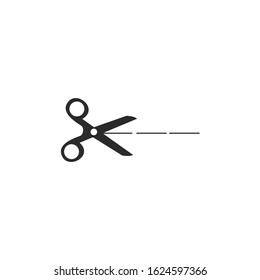 Scissors Icon vector sign isolated for graphic and web design. Scissors cut line symbol template color editable on white background.