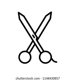 Scissors icon vector icon. Simple element illustration. Scissors symbol design. Can be used for web and mobile.