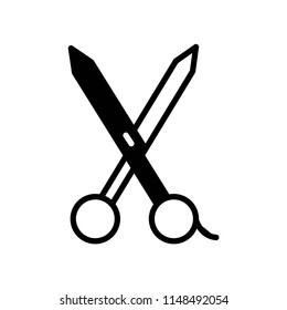 Scissors icon vector icon. Simple element illustration. Scissors symbol design. Can be used for web and mobile.