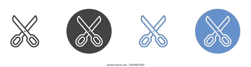 Scissors icon vector symbol outline sign