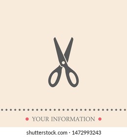 Scissors icon vector. The symbol of scissors. Scissor cut symbol.
