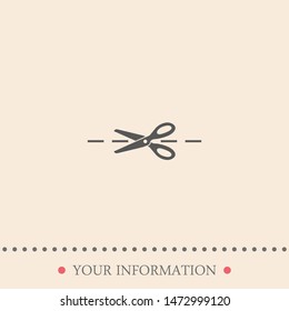 Scissors icon vector. The symbol of scissors. Scissor cut symbol.