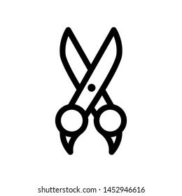 Scissors icon vector , template logo design emblem isolated illustration, outline solid background white