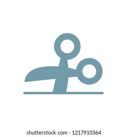 Scissors icon, web design element, vector isolated illustration