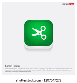 Scissors IconGreen Web Button - Free vector icon