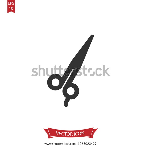 Scissors icon.Hairdresser tool vector.Haircut\
sign isolated on white background.Simple hairstyle illustration for\
web and mobile\
platforms.
