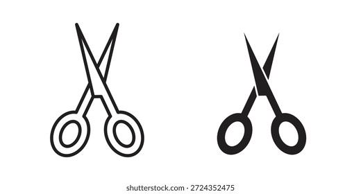 Iconos de tijeras de color negro en varios estilos