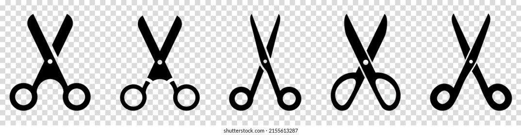 Scissors icons. Flat style. Vector illustration isolated on transparent background