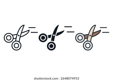 scissors icons isolated on White Background. Flat style design