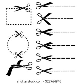 Scissors icons set