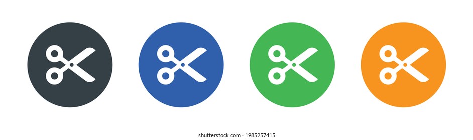 Iconos de tijeras. Ilustración de vector de diseño colorido
