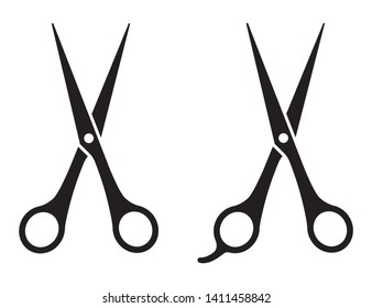 Scissors icons set on white background. Vector