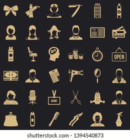 Scissors icons set. Simple style of 36 scissors vector icons for web for any design