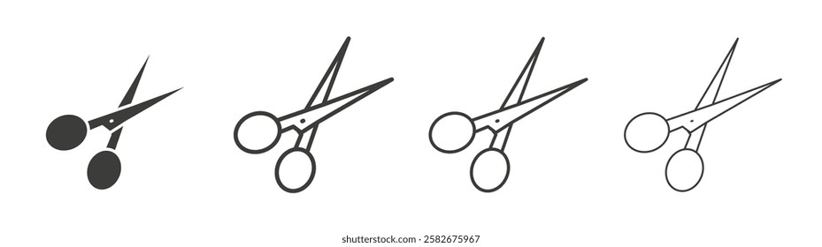 Scissors icons set vectors graphic designs