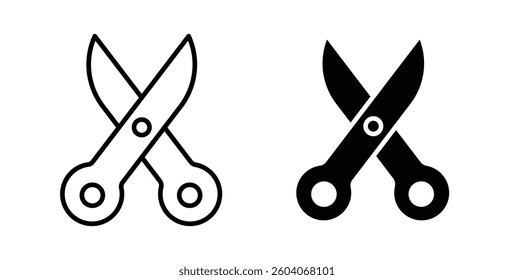 Scissors icons. thin line vector icons