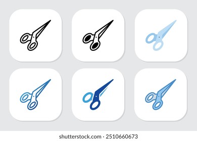 scissors icons with various design styles