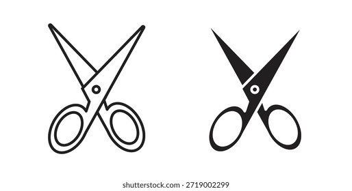 Scissors icons, vector symbols. filled flat sign