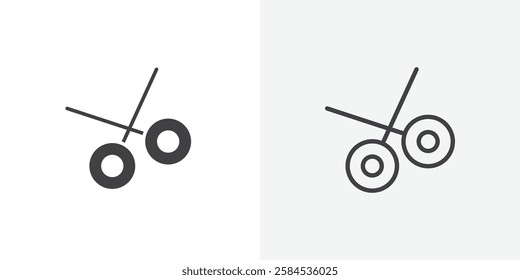 Scissors icons vectors illustrations in black fill and liner versions