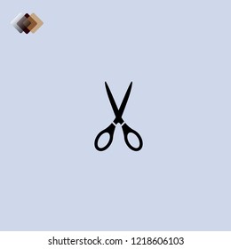 Scissors icon.Vector illustration Logo flat design gray icon isolated on gray background