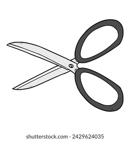 tijeras ilustración dibujado a mano vector de color	