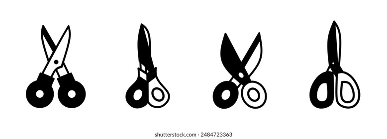 Scissors illustration. Scissors icon vector set. Design for business. Stock vector.