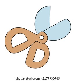 Ilustración de tijeras. Tijeras escolares o de oficina. Icono de tijeras. Artículos escolares de Doodles.
