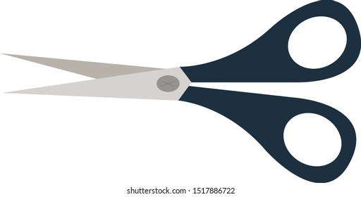 Scissors, illustration, vector on white background.