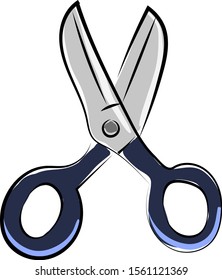 Schere, Illustration, Vektorgrafik auf weißem Hintergrund.