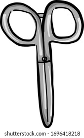 Scissors, illustration, vector on white background